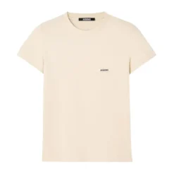 Top Beige avec Patch Logo Manches Courtes