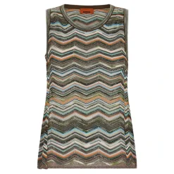Top sans manches en viscose à chevrons