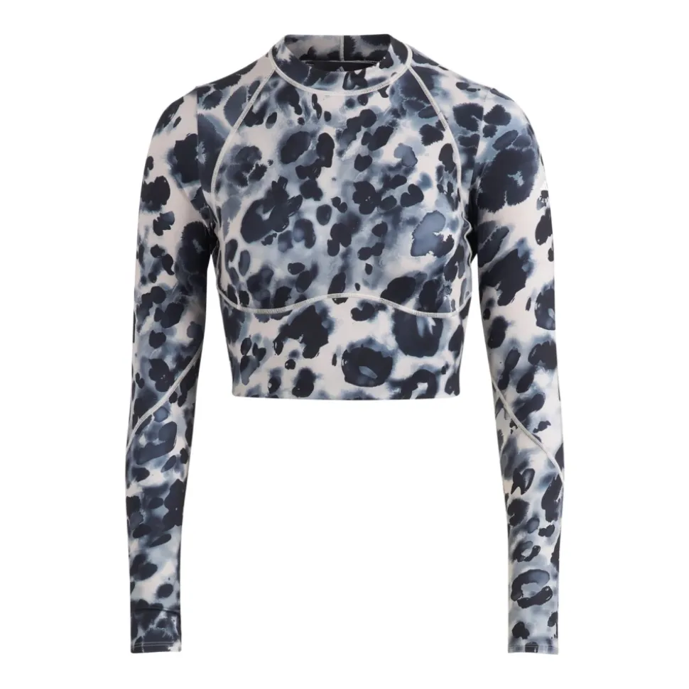 Training Longsleeve Crop Printed Top