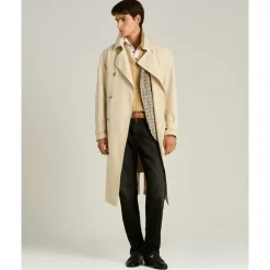 Trench-coat croisé en coton technique