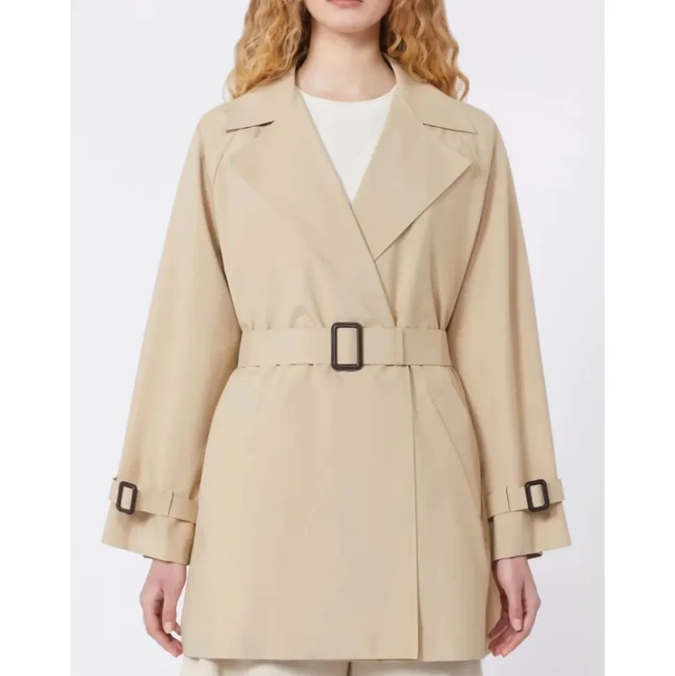 Trench-coat en toile technique déperlante