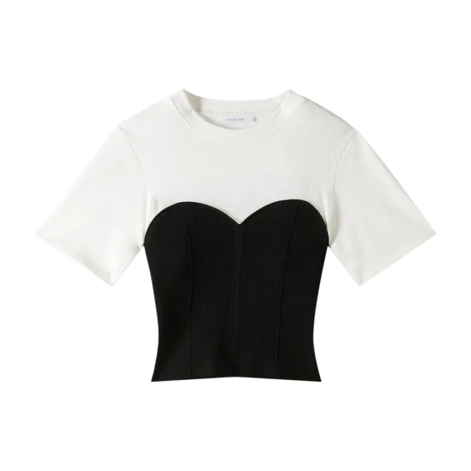 T-shirt avec Bustier Tricoté