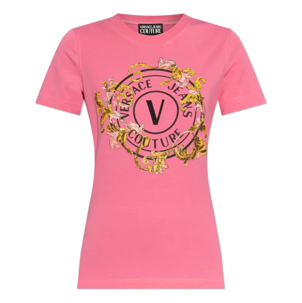 T-shirt avec impression et appliques scintillantes