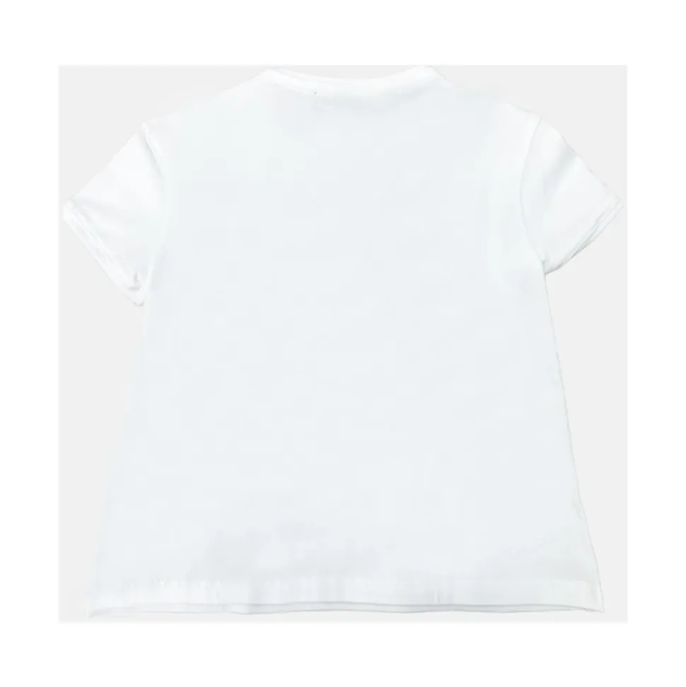 T-shirt Blanc en Coton avec Cœur à Sequins