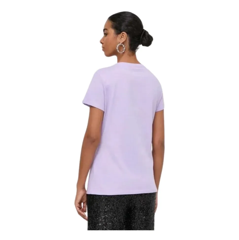 T-shirt à col rond avec imprimé et strass