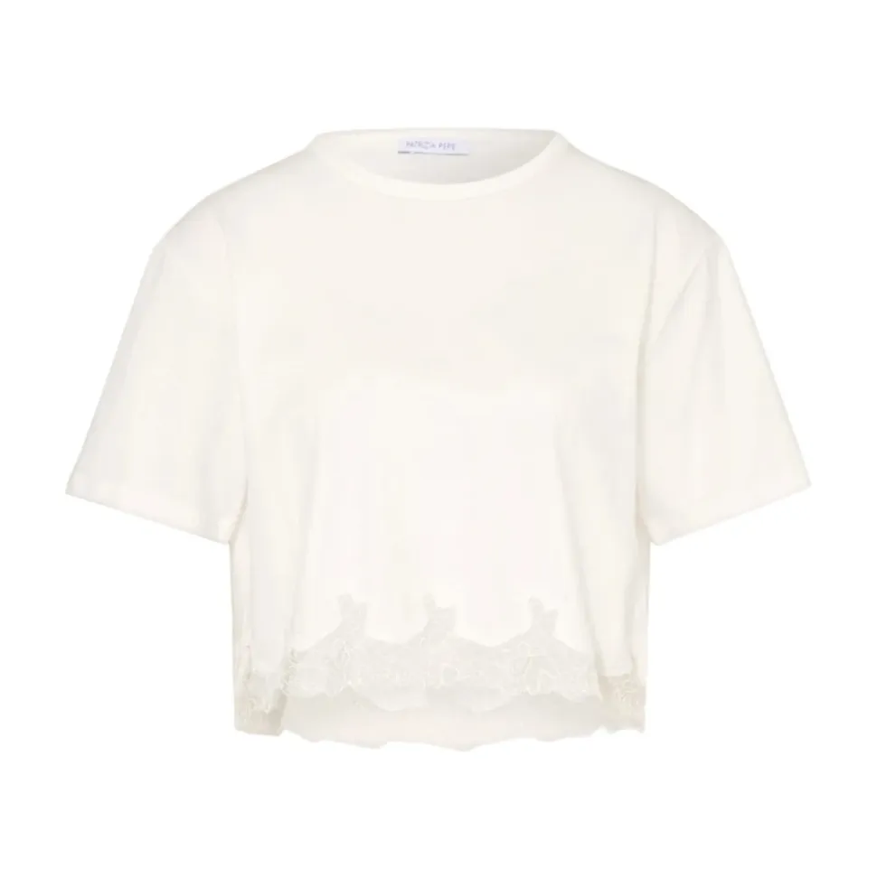 T-shirt court avec dentelle
