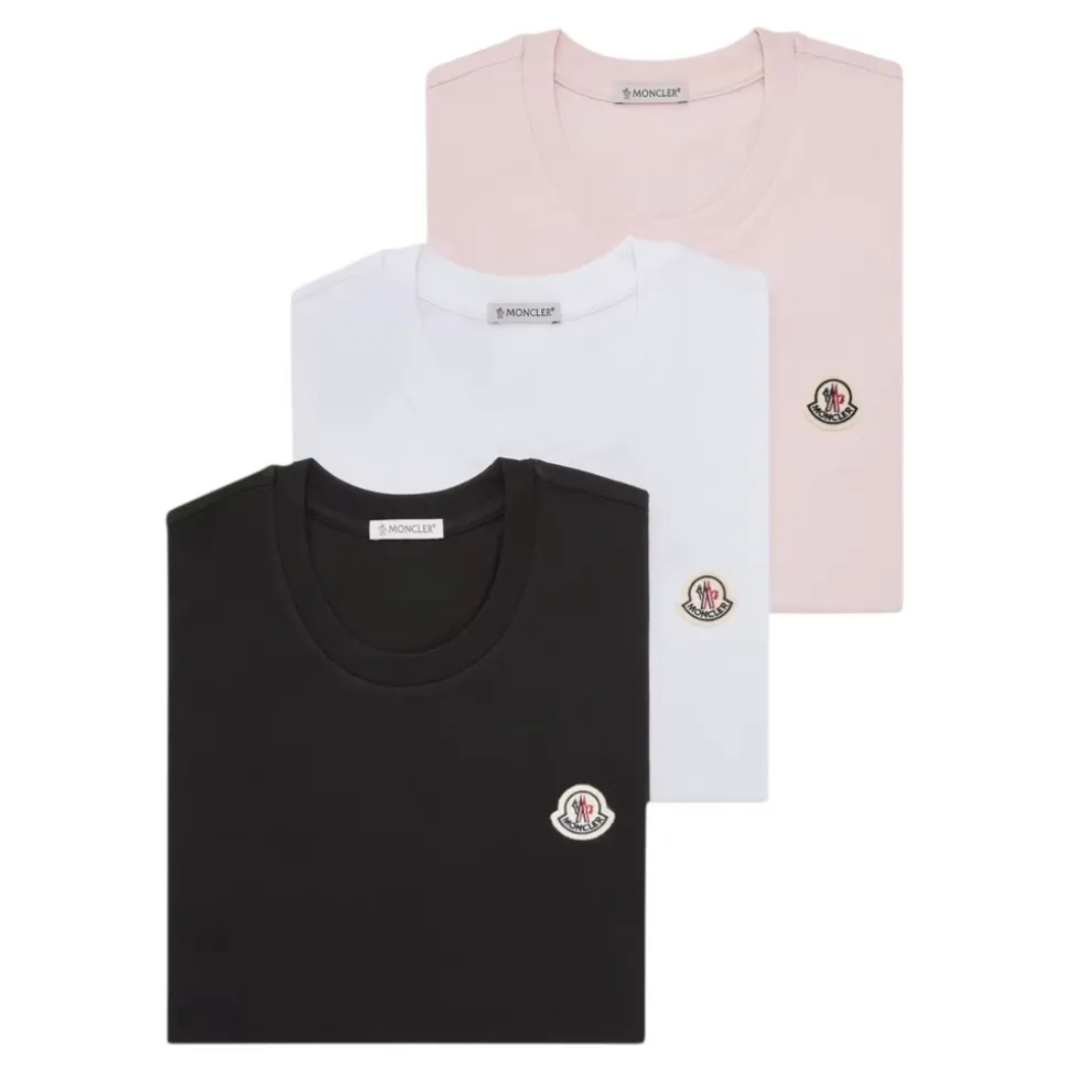 T-shirt en coton avec patch logo (lot de trois)