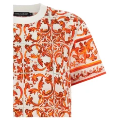 T-shirt en coton imprimé Majolica