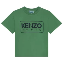 T-shirt garçon avec logo imprimé en vert