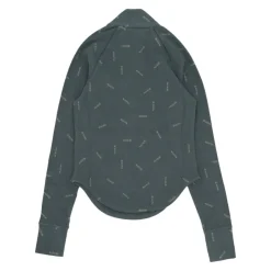T-shirt à manches longues vintage vert, demi-zip