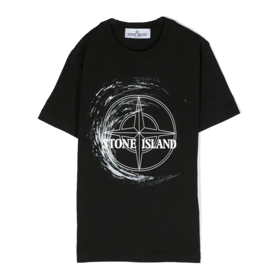 T-shirt Noir avec Imprimés Logo