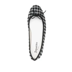Tweed Ballerina Ballet Flats Noir