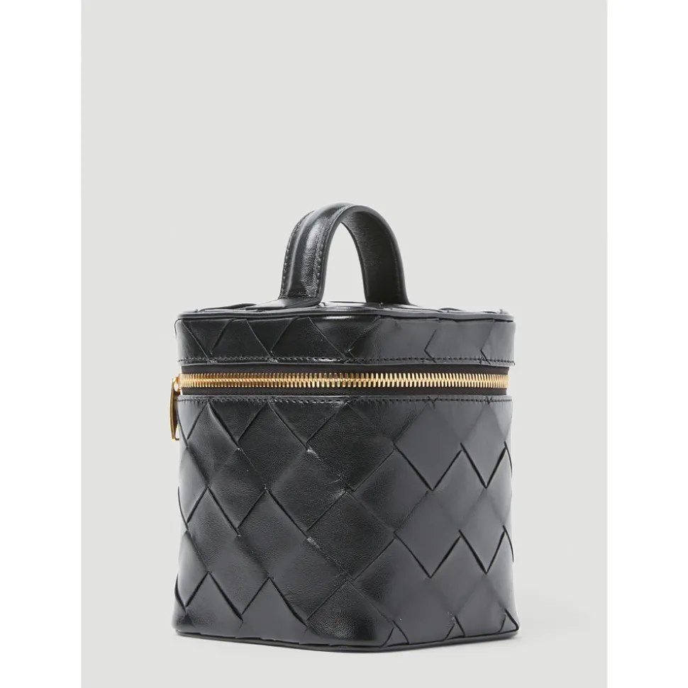 Vanity Case en cuir avec tressage Intrecciato