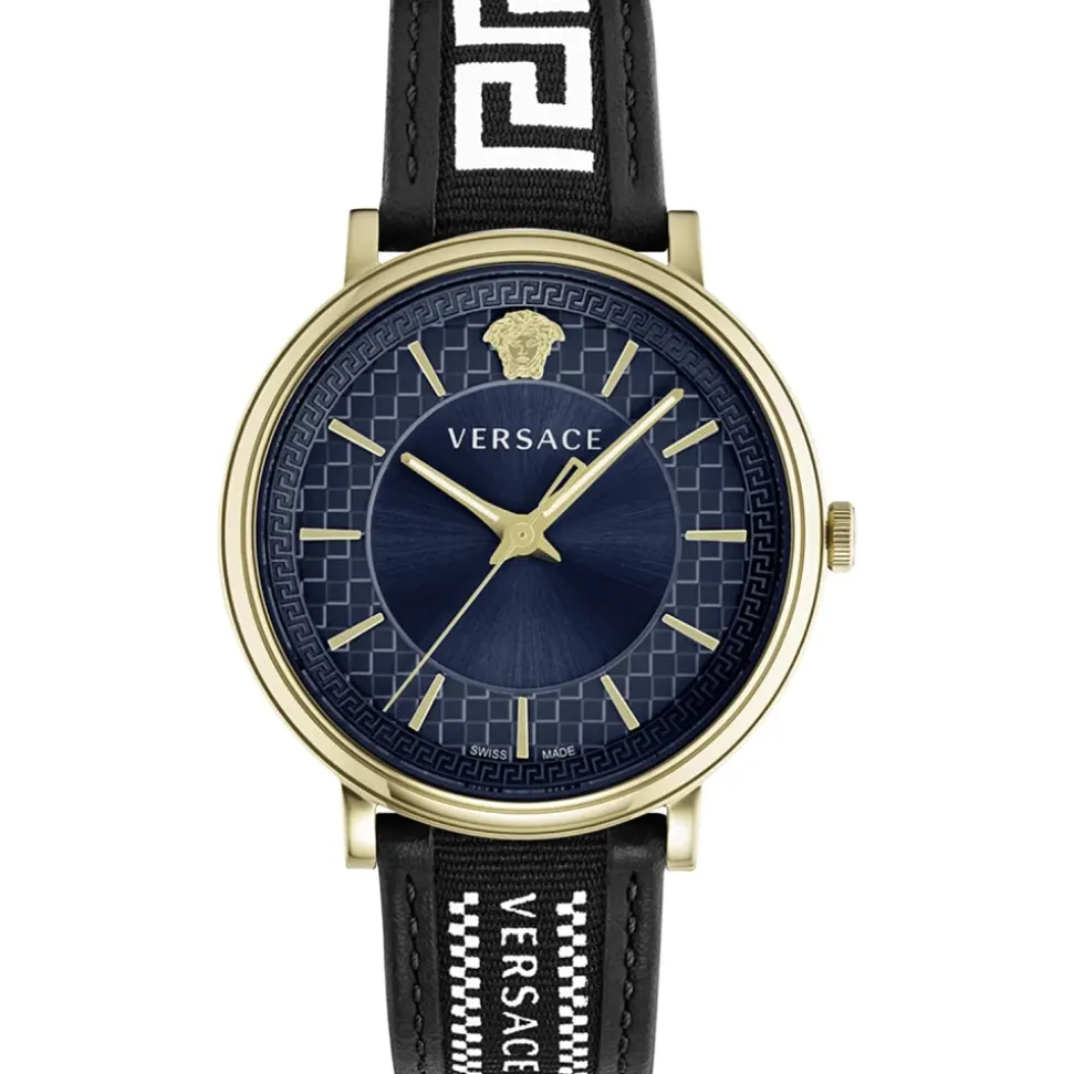V-CIRCLE Cadran Bleu Montre Or