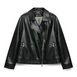 Veste Biker avec Détails Rayés