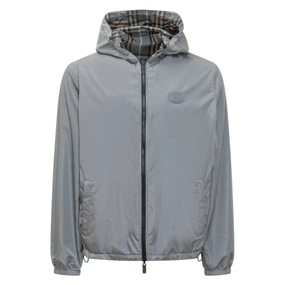 Veste à capuche réversible à carreaux