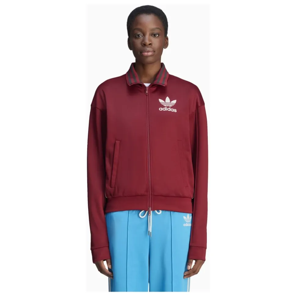 Veste de survêtement bordeaux avec imprimé latéral