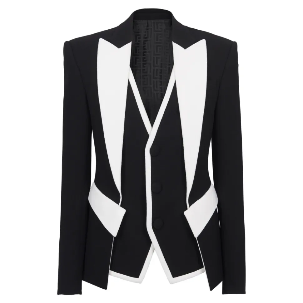 Veste double en crêpe