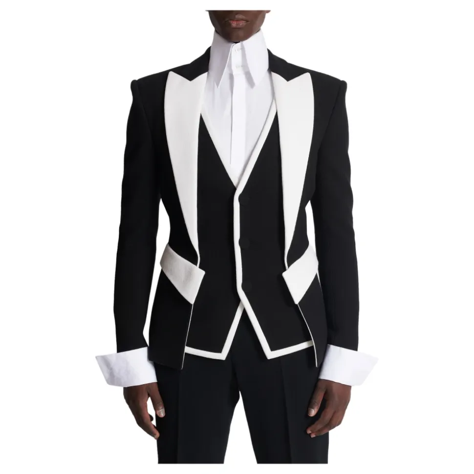 Veste double en crêpe