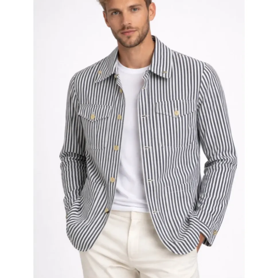 Veste en coton rayé