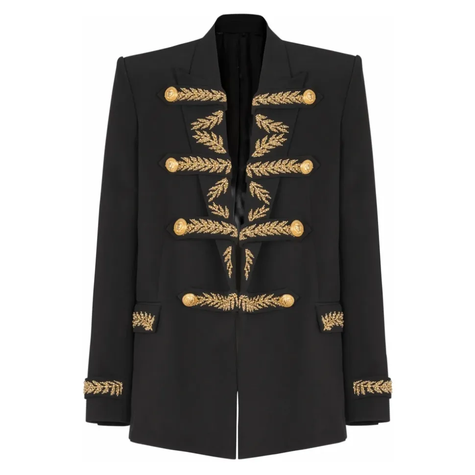Veste en crêpe brodé