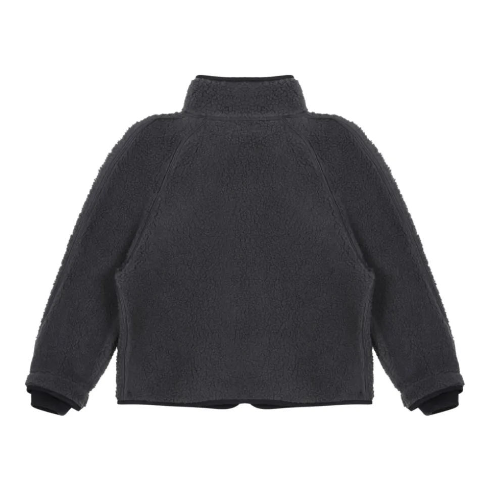 Veste en Fausse Fourrure Anthracite