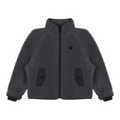 Veste en Fausse Fourrure Anthracite