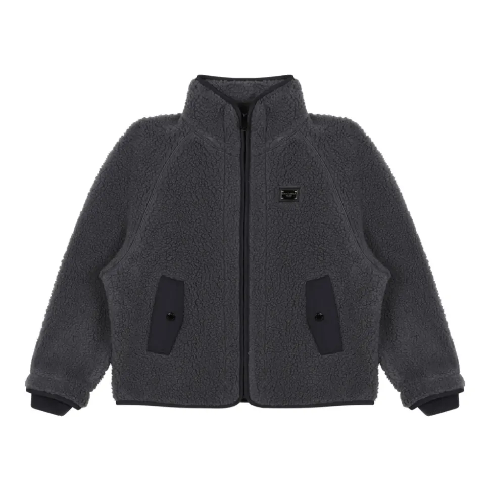 Veste en Fausse Fourrure Anthracite