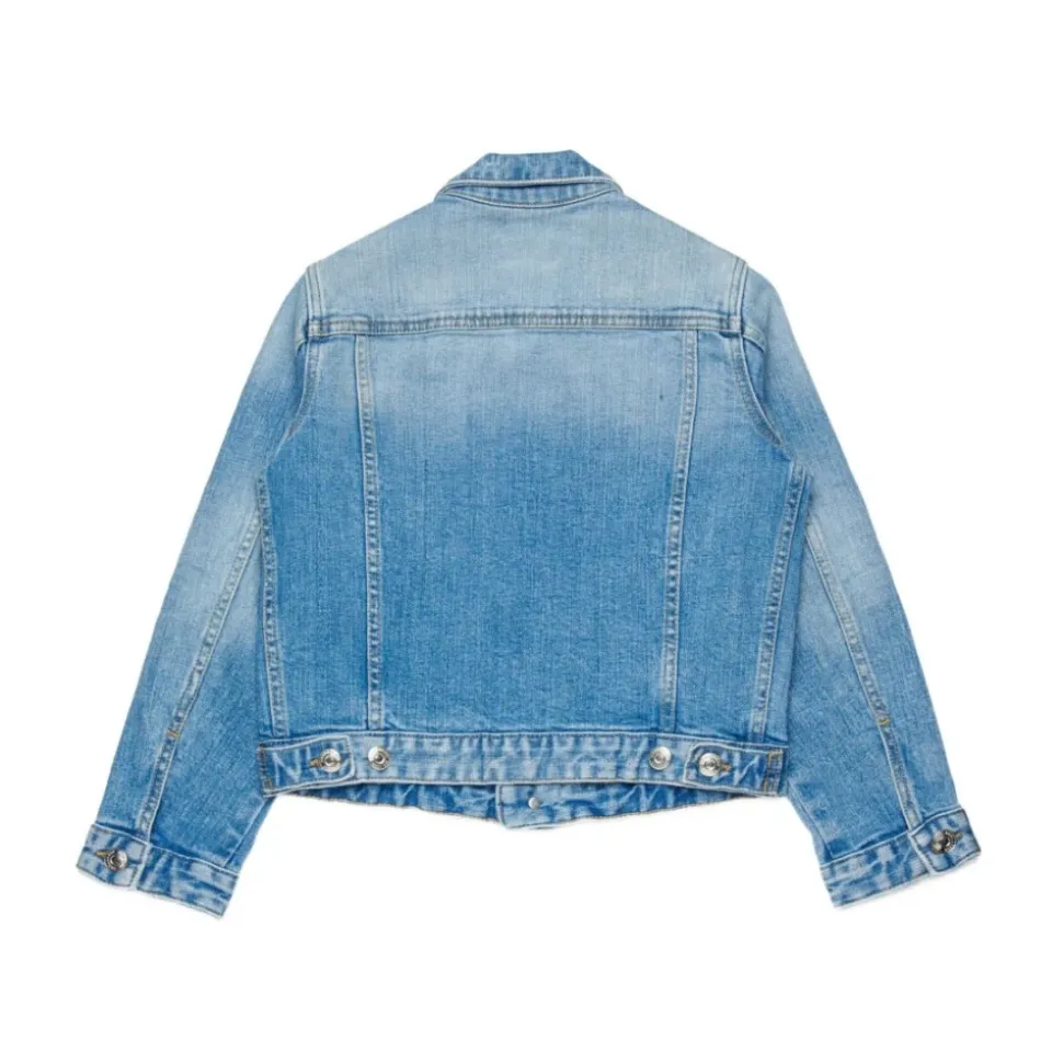 Veste en jean avec logo imprimé