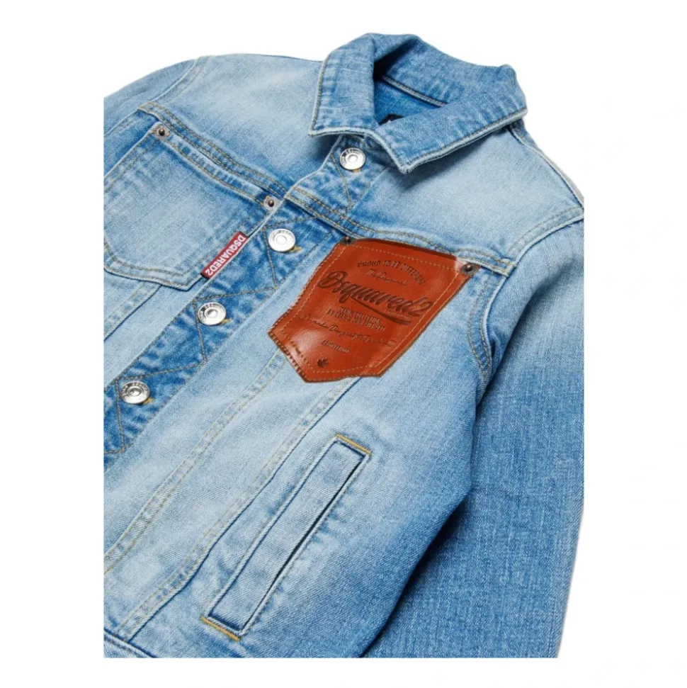 Veste en jean avec logo imprimé