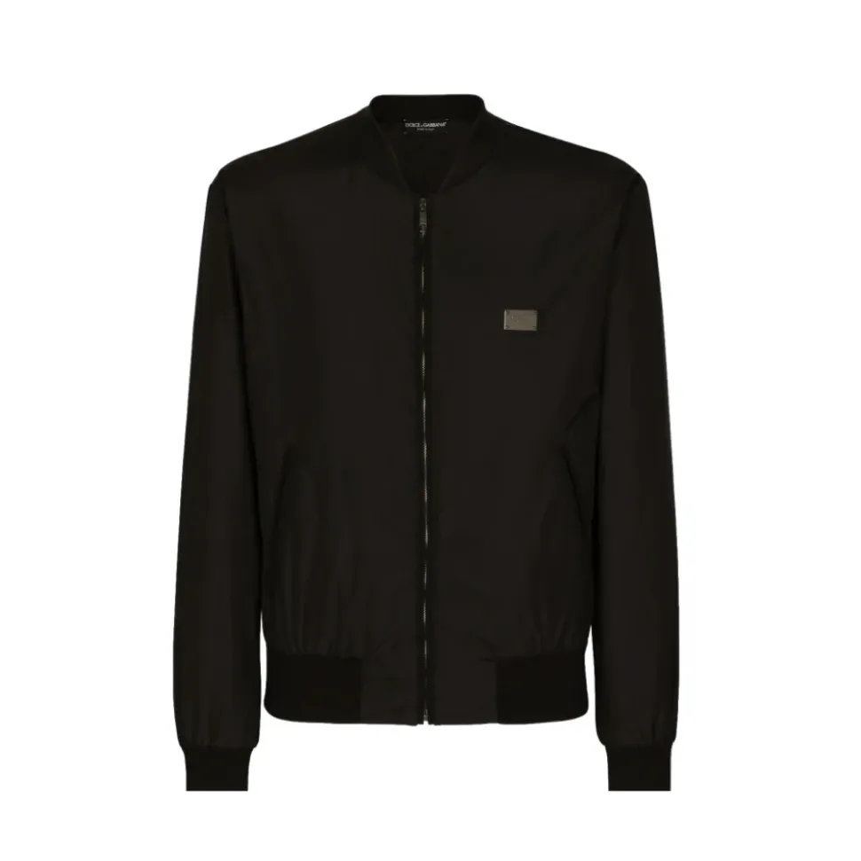 Veste en nylon avec étiquette de marque