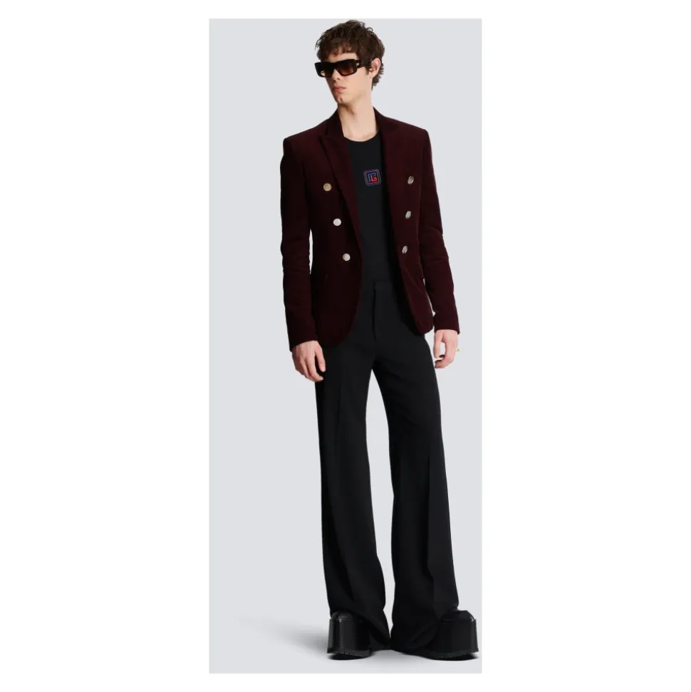Veste en velours à 6 boutons