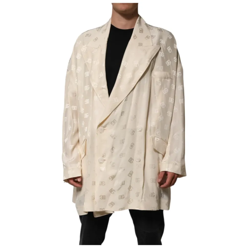 Veste Manteau Beige avec Monogramme