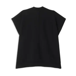 Veste Sans Manches Noire en Mélange de Laine