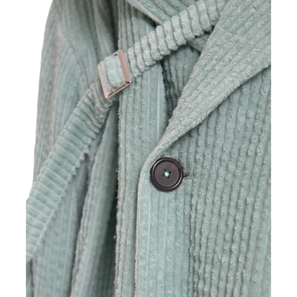 Veste Trench Coat en Velours Bleu