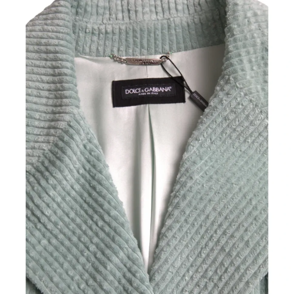 Veste Trench Coat en Velours Bleu
