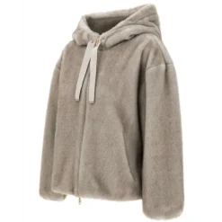 Veste zippée à capuche à cordon de serrage