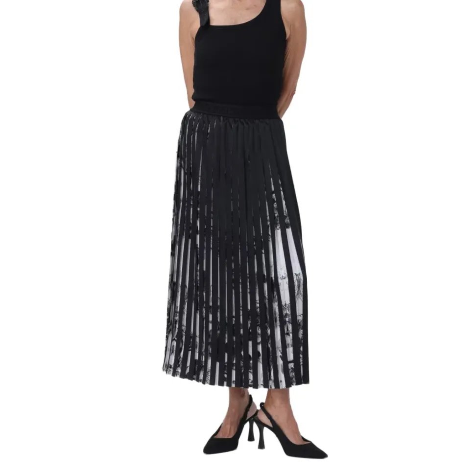 Watercolour Couture Pleated Midi Skirt